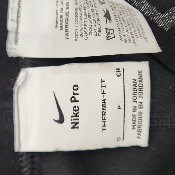 Nike Pro Therma-Fit Leggings, Black/ Silver, US Women's Small - Picture 8 of 8